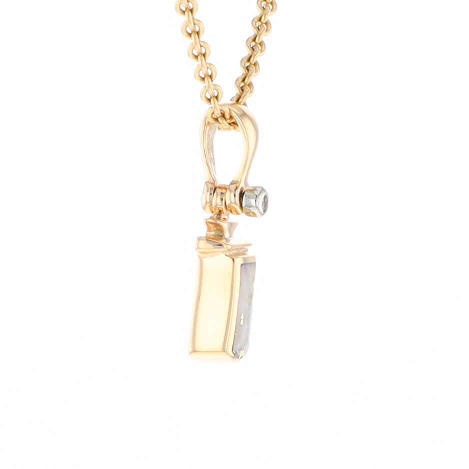 Gold Quartz Banner Shaped Pendant