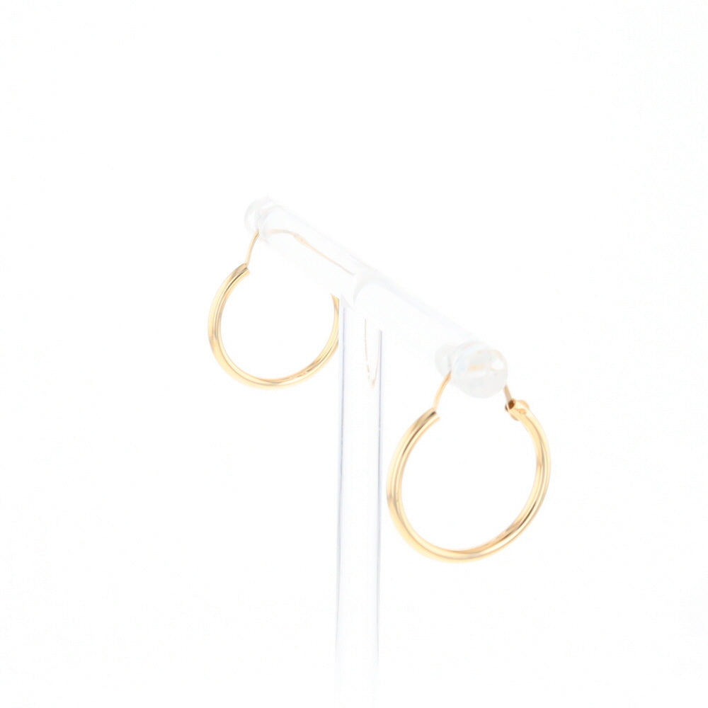 Gold Hollow Tube Hoop Earrings