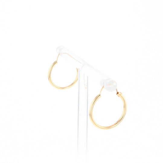 Gold Hollow Tube Hoop Earrings