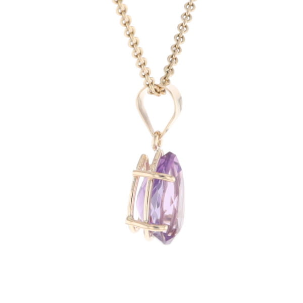 Pear Solitaire Amethyst Pendant