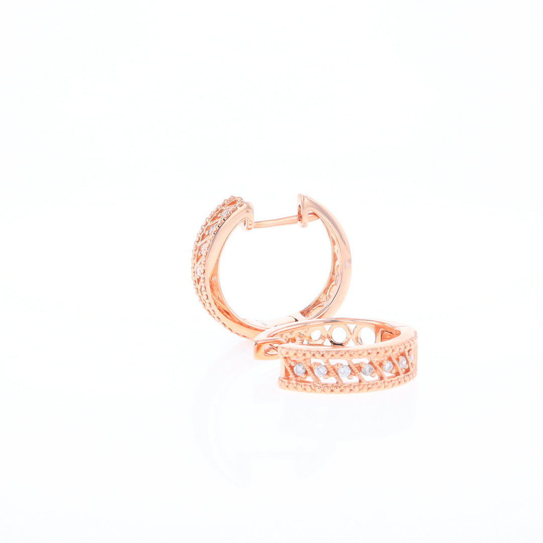 Rose Gold Diamond Hoop Earrings