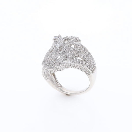 Floral Filigree Design Diamond Ring