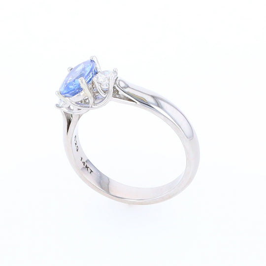 Ceylon Sapphire Three-Stone Trellis Ring