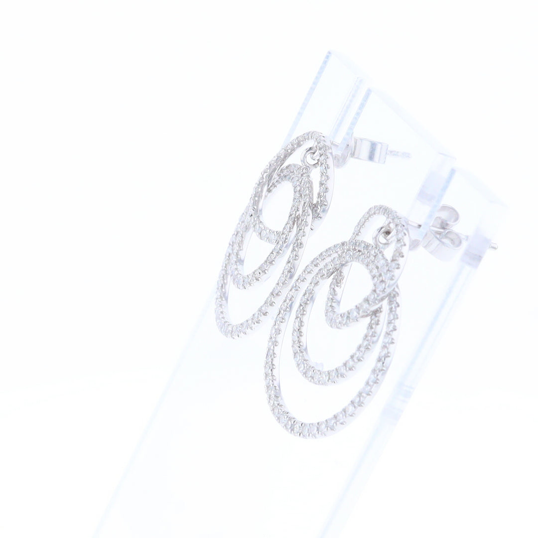 Diamond Circle Dangle Earrings