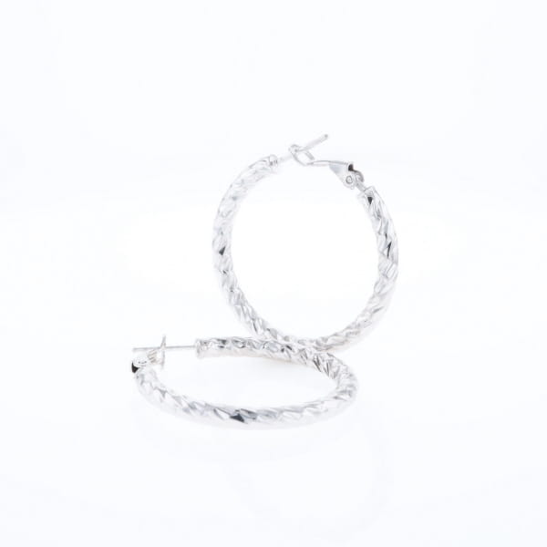 Diamond Cut Hoop Earrings