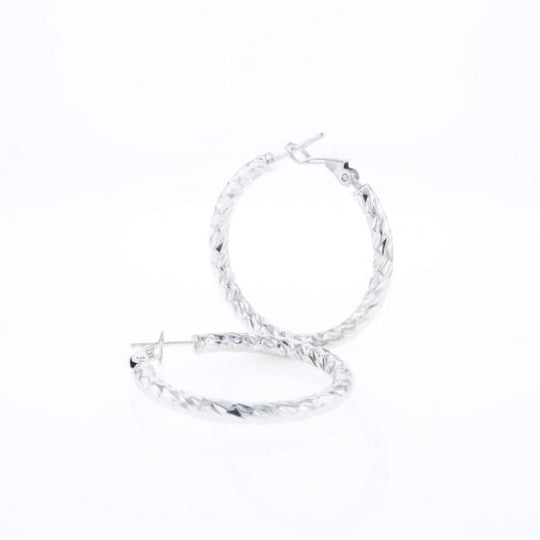 Diamond Cut Hoop Earrings