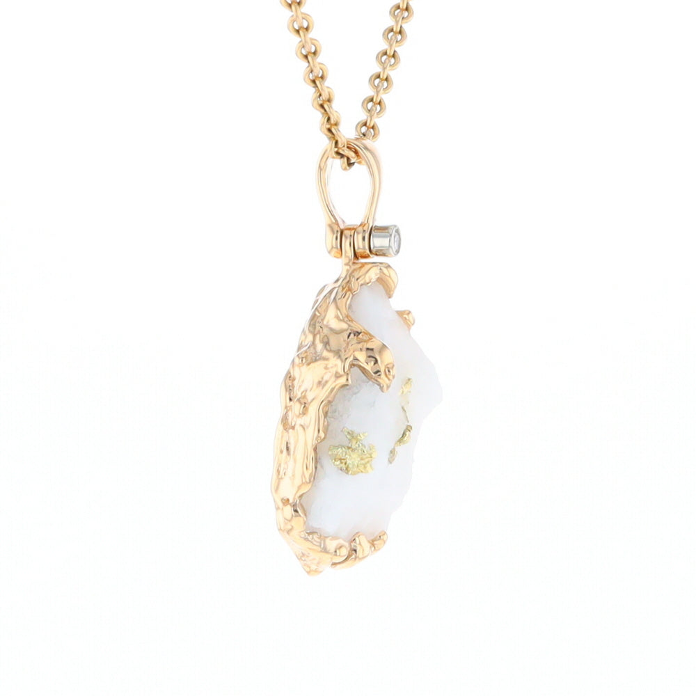 Rough Gold Quartz Freeform Pendant