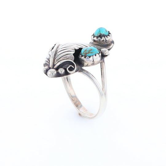 Native Turquoise Feather Ring