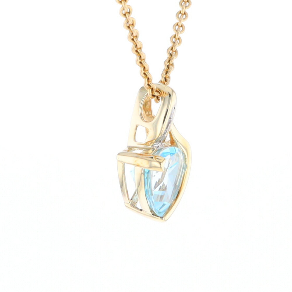 Trillion Blue Topaz Diamond Pendant