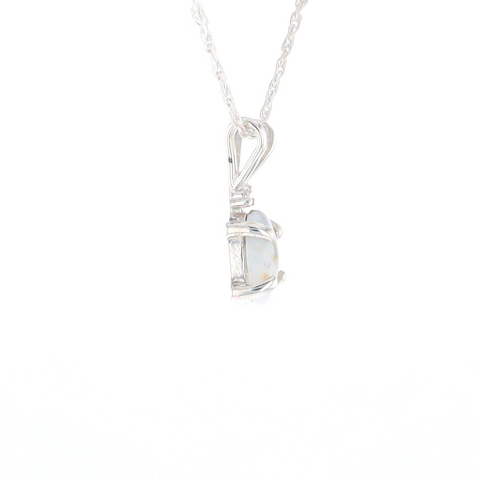 Gold Quartz Cabochon Necklace