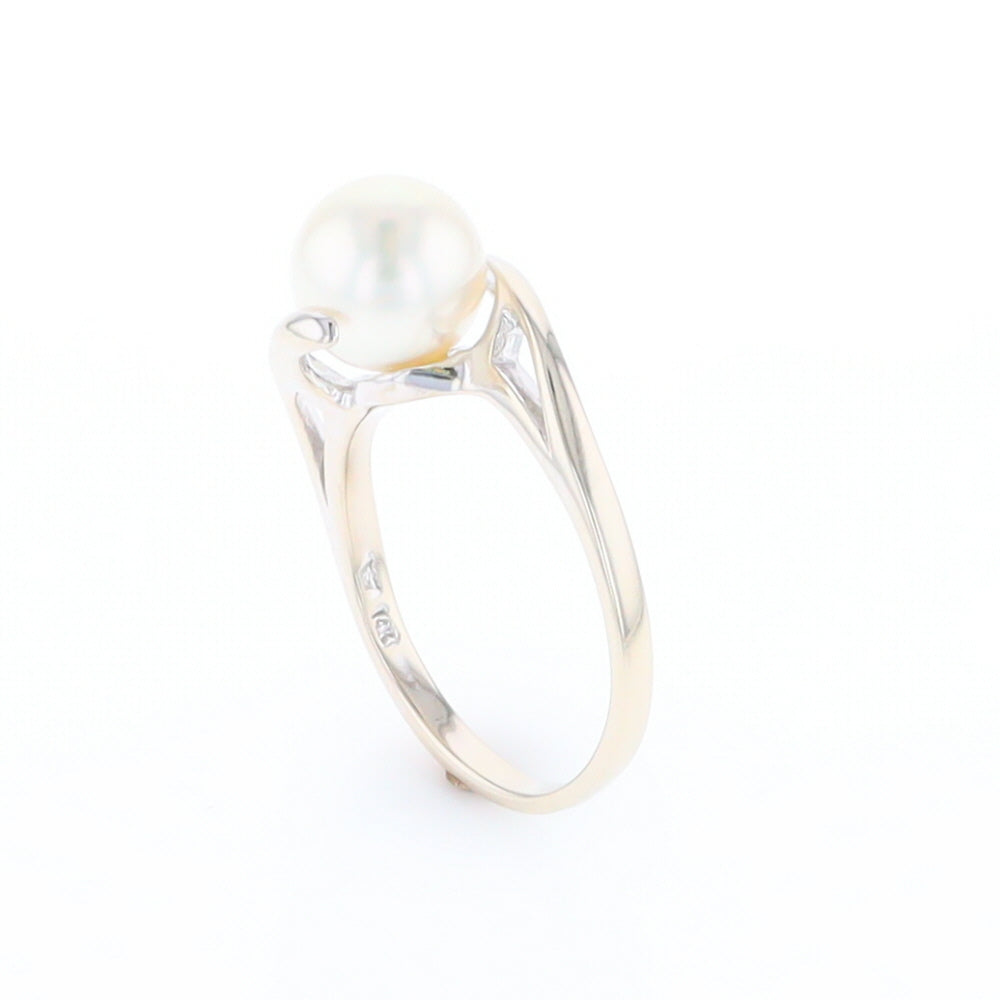 Pearl Solitaire Bypass Ring