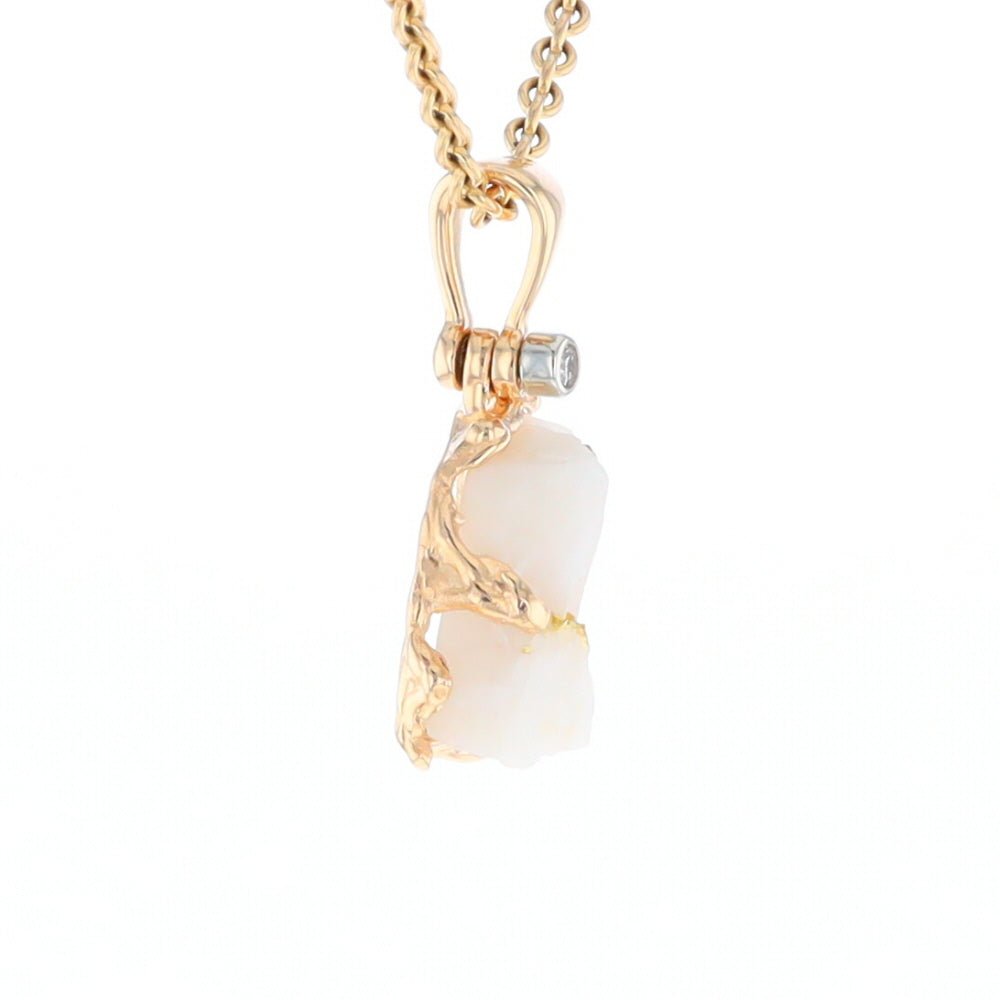 Rough Gold Quartz Freeform Pendant