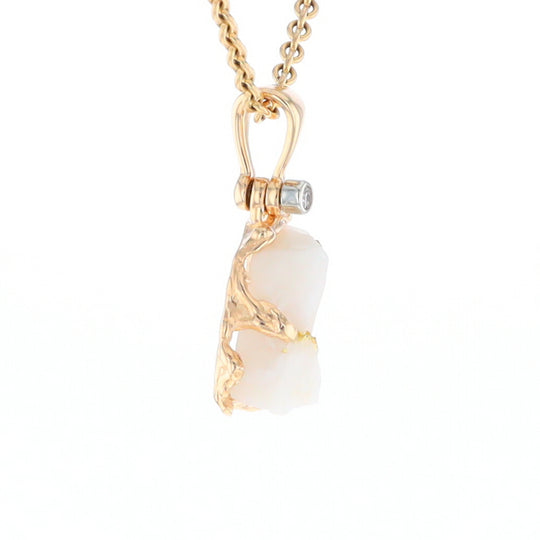 Rough Gold Quartz Freeform Pendant