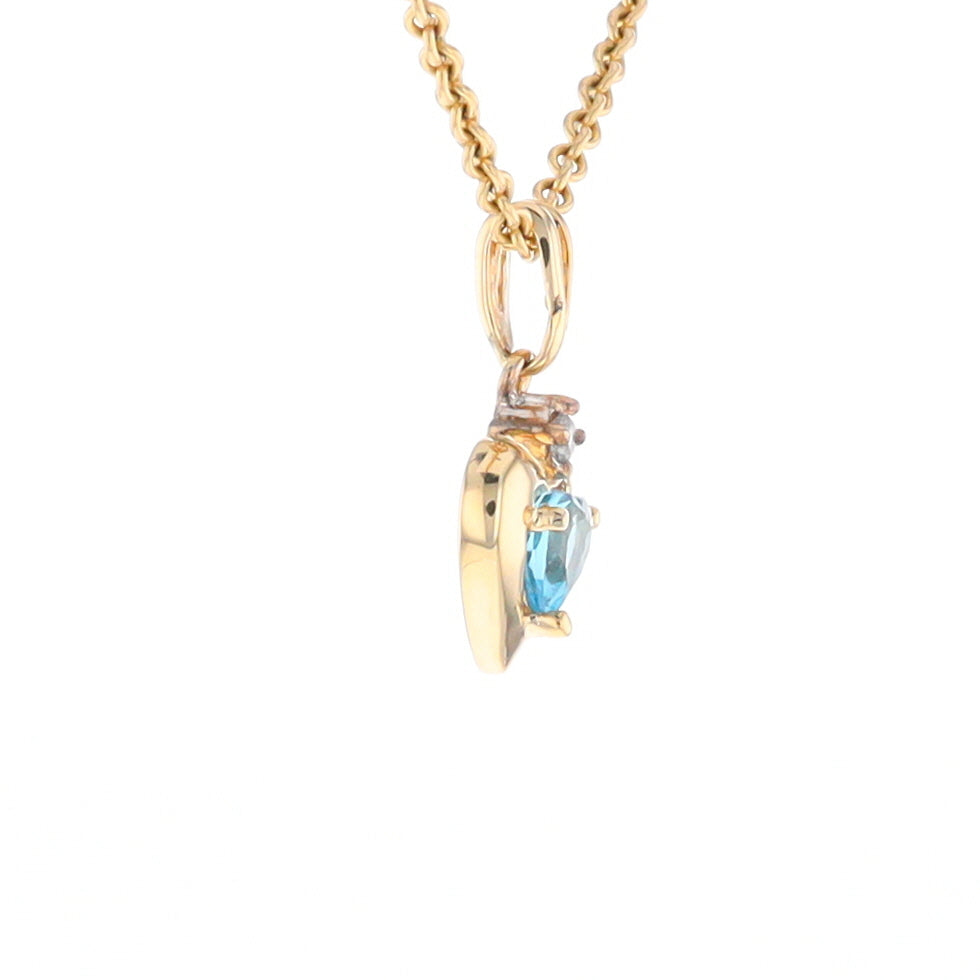 Blue Topaz Heart Pendant