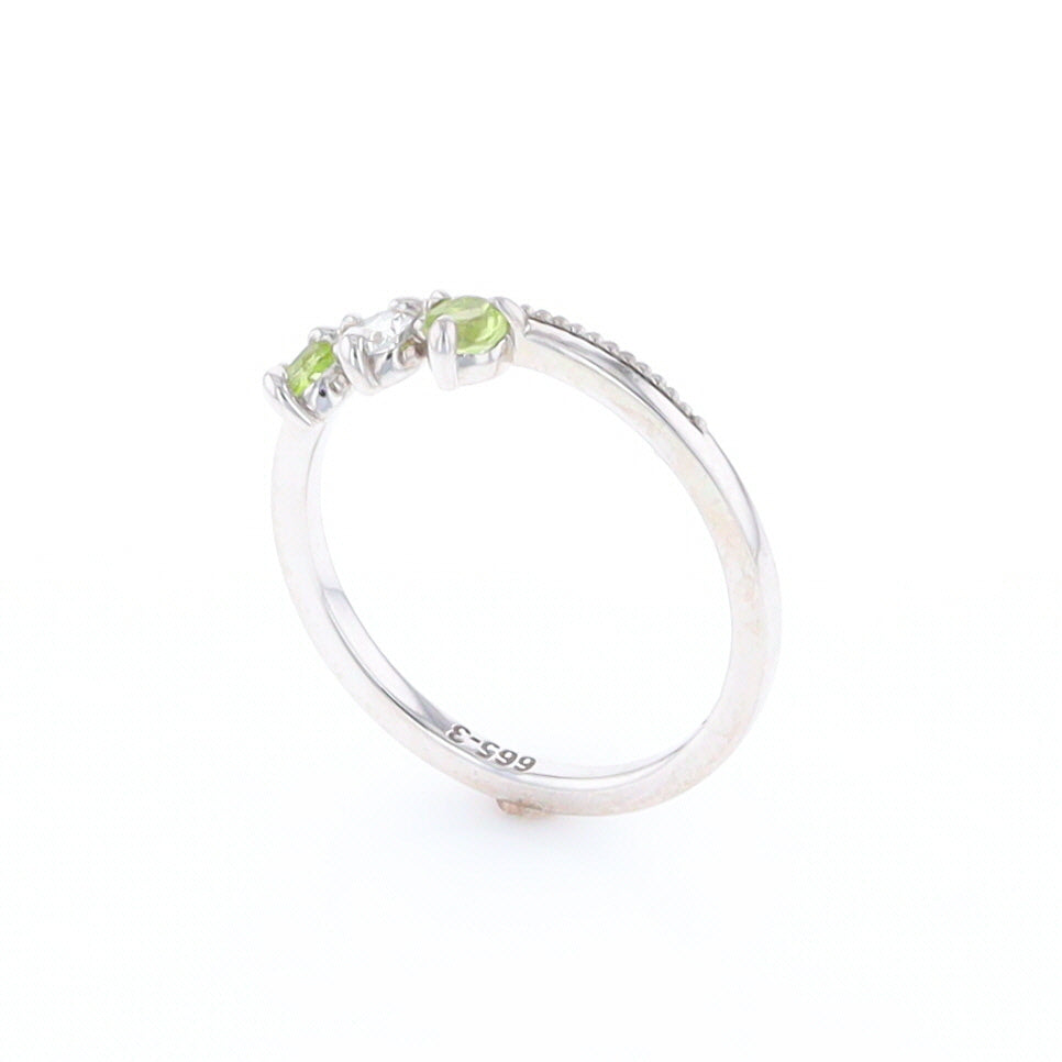 Peridot & Diamond Mother's Ring