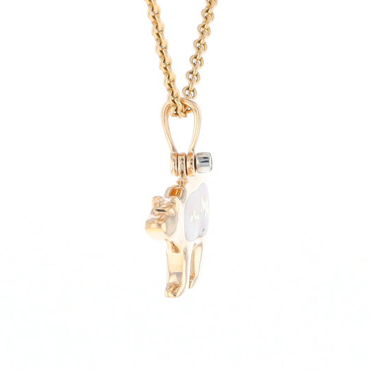 Gold Quartz Inlaid Polar Bear Pendant