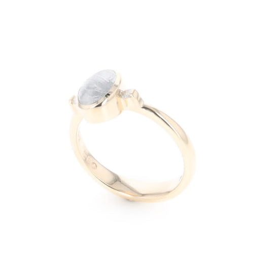 Meteorite Oval Inlay Ring
