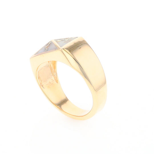 Four Section Gold Quartz Inlaid Men's Ring G2