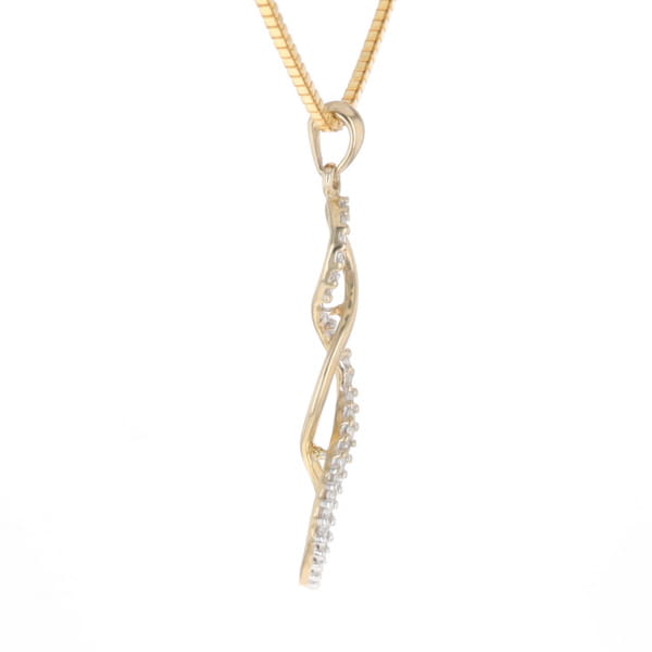 Ribbon Twist Diamond Pendant