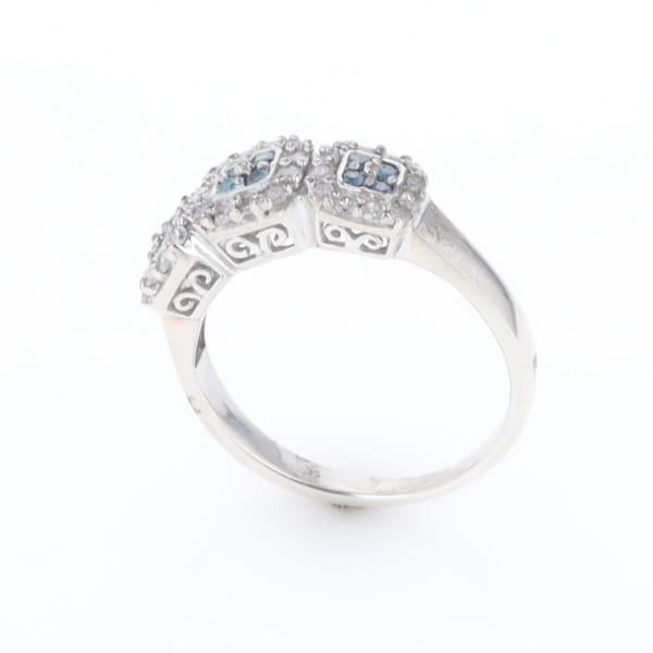 Triple Diamond Halo Ring