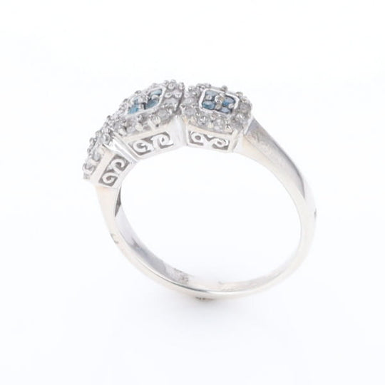Triple Diamond Halo Ring