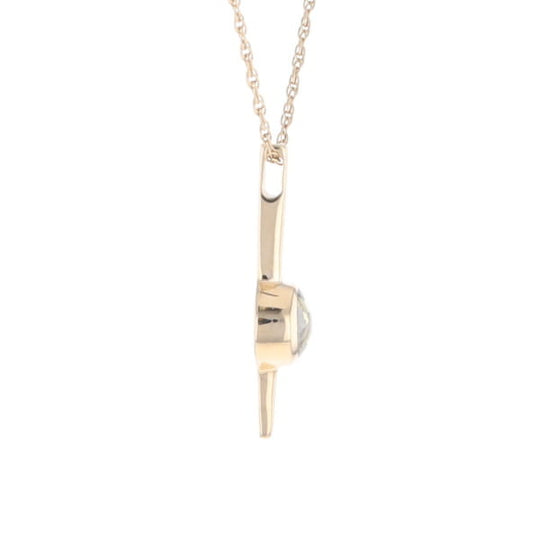 Gold Quartz Necklace Bar Design Round Fine Quality Inlaid Pendant