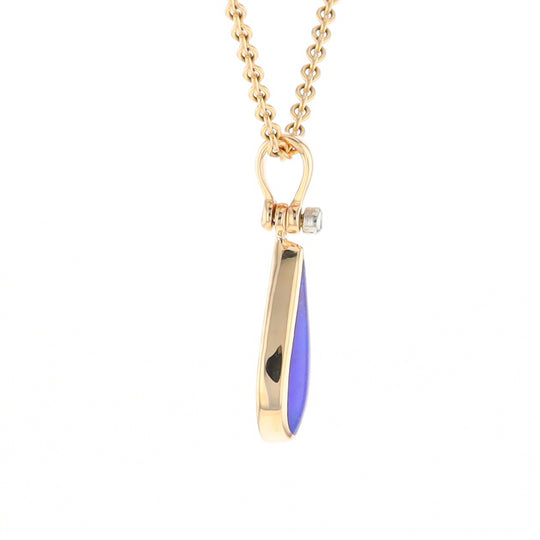 Lapis Tear Drop Inlaid .02Ct Diamond Pendant