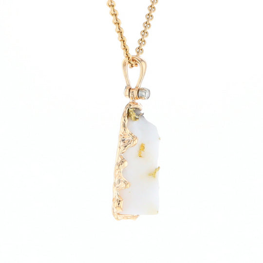 Rough Gold Quartz Freeform Pendant