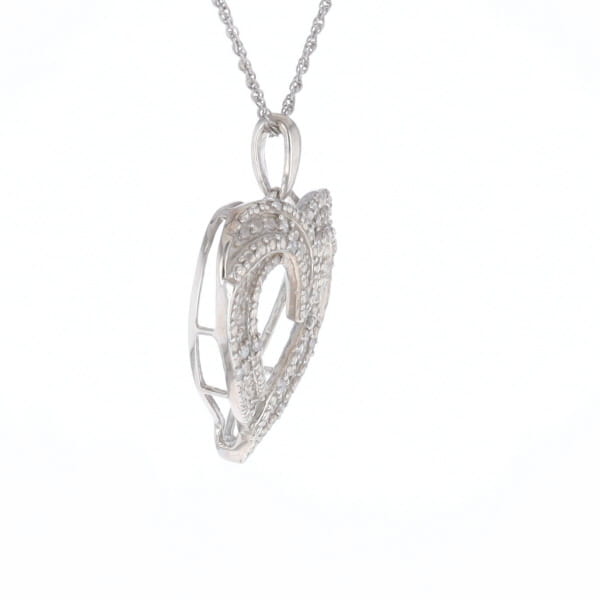 Frosted Diamond Heart Necklace