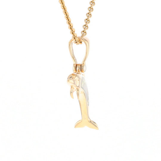 Gold Quartz Dolphin Pendant - G2