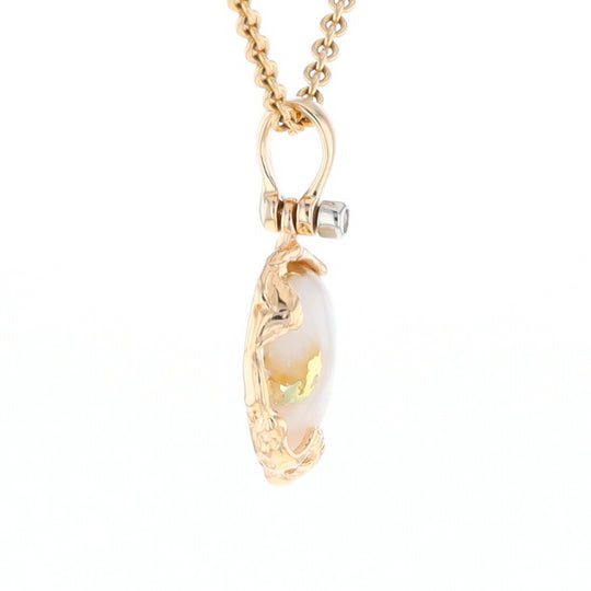 Gold Quartz Free Form Pendant