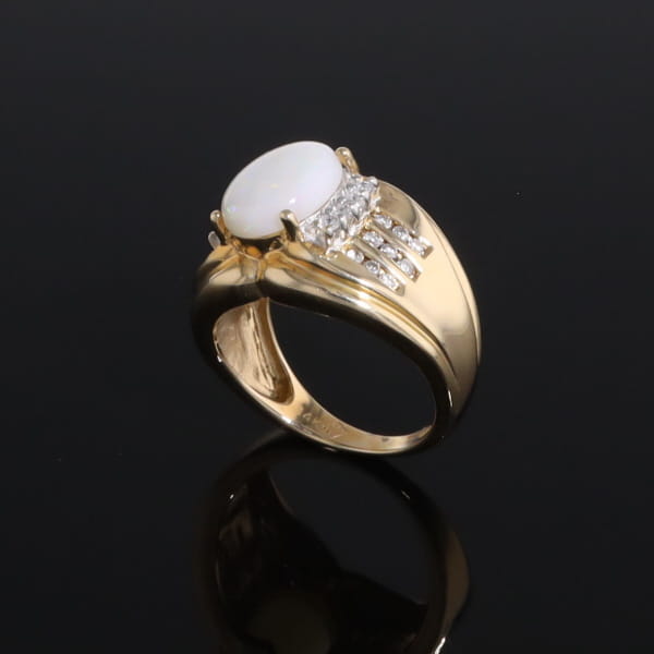 Opal Diamond Channels Ring