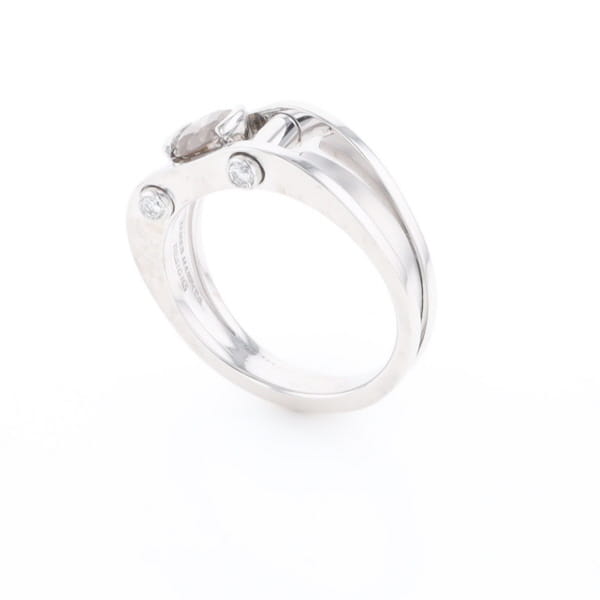 Men's Contemporary White Gold Industrial Brown Diamond Ring