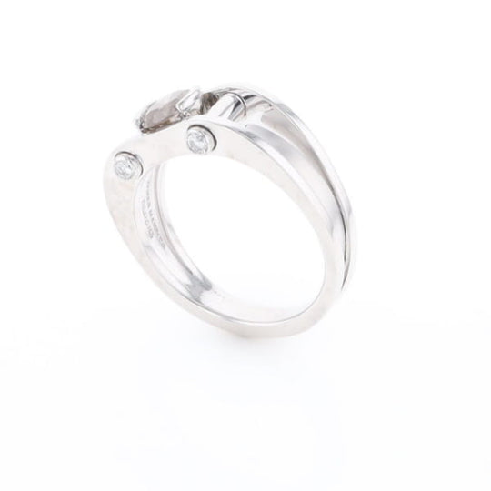 Men's Contemporary White Gold Industrial Brown Diamond Ring
