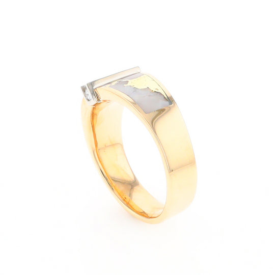 Gold Quartz Ring Double Sided Inlaid with .19ctw Round Diamonds