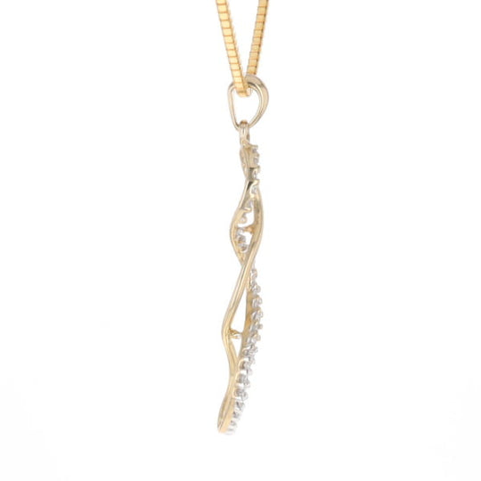 Ribbon Twist Diamond Pendant