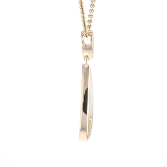 Gold Quartz Pendant Tear Drop Inlaid Design G2