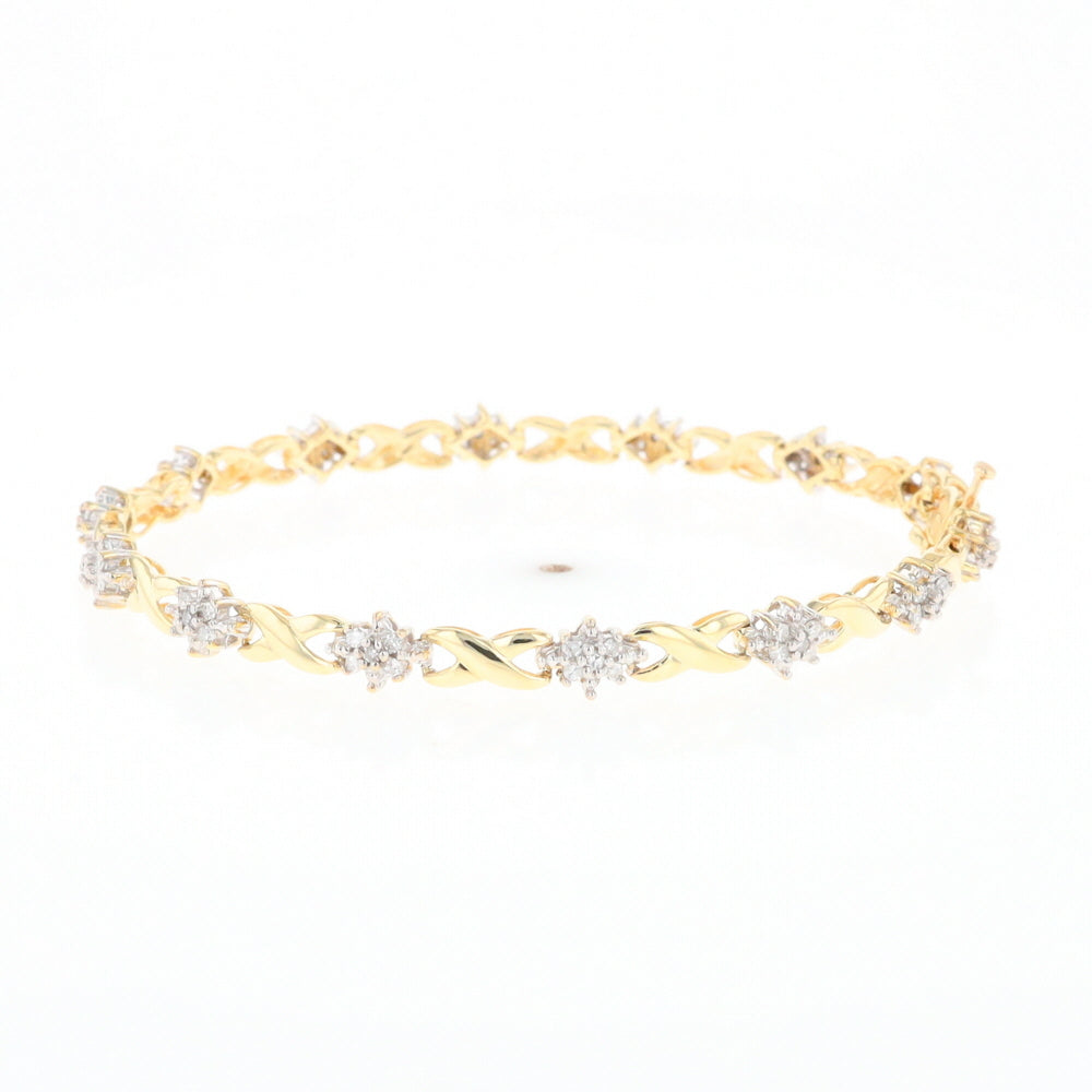 Diamond Cluster & Infinity Link Tennis Bracelet