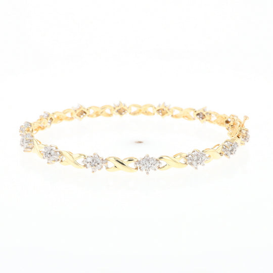 Diamond Cluster & Infinity Link Tennis Bracelet