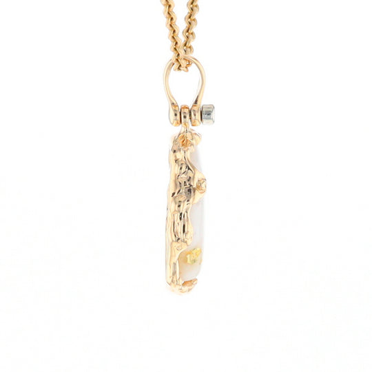 Gold Quartz Freeform Pendant