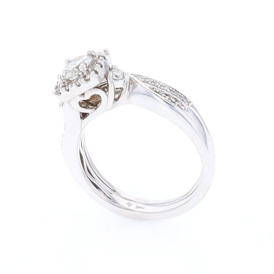 Diamond Wedding Set with Matching Shadow Band