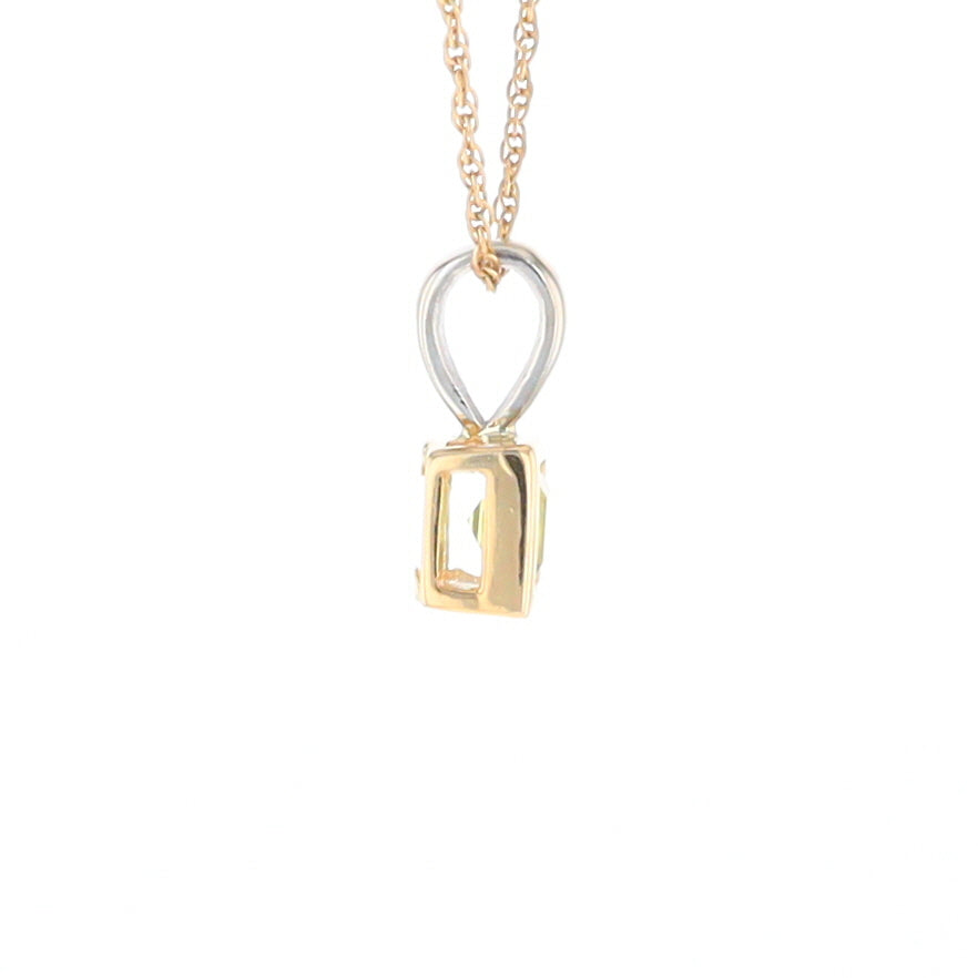 Two-Tone Bezel Peridot Pendant