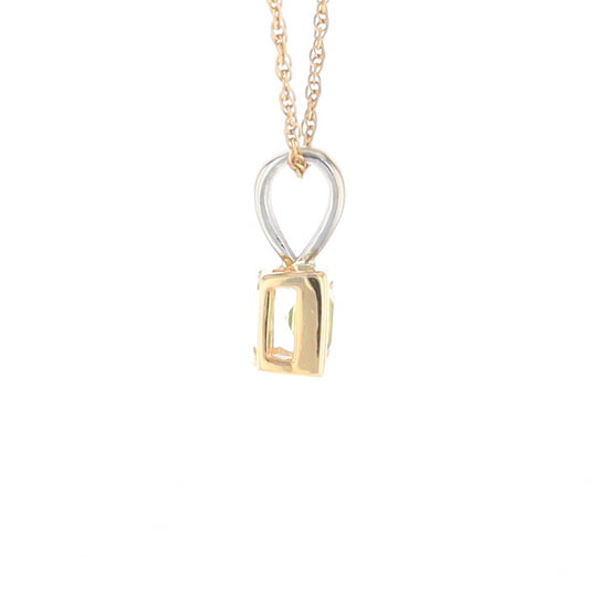 Two-Tone Bezel Peridot Pendant