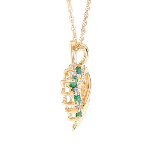 Open Heart Emerald and Diamond Pendant