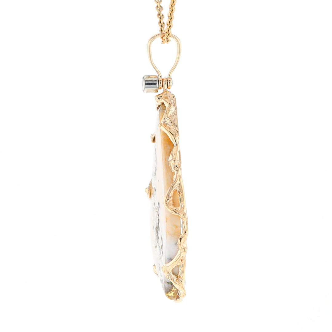 Gold Quartz Freeform Pendant (G3)