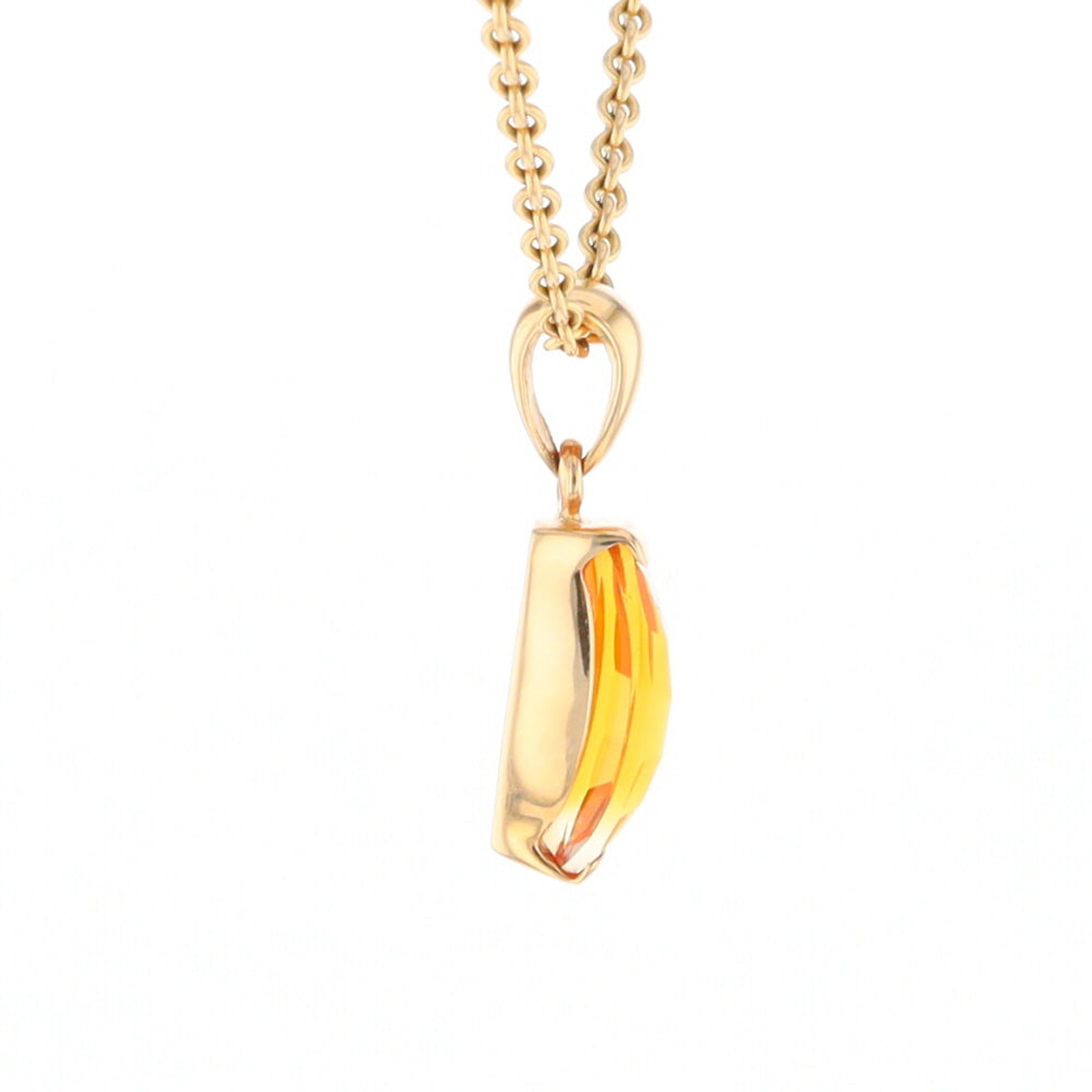 Fancy Cut Citrine Solitaire Pendant