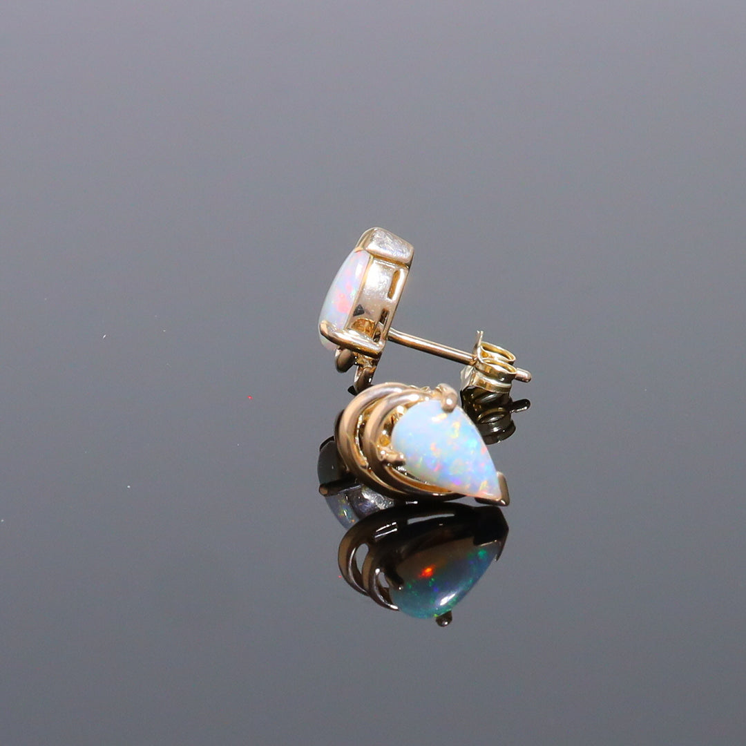 Pear-Shaped Opal Stud Earrings