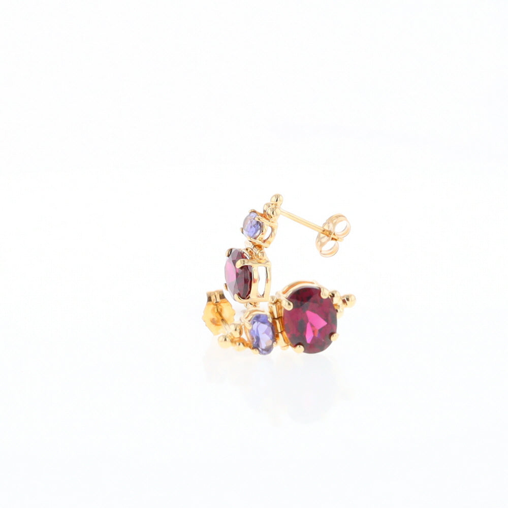 Garnet & Amethyst Dangle Earrings