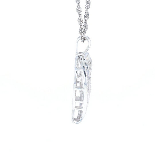 "MOM" Diamond Heart Pendant