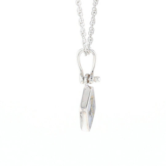 Sterling Silver Gold Quartz Inlaid Diamond Pendant - G3